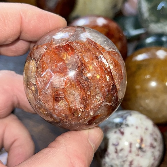 🔥SALE🔥 Fire Quartz Crystal Sphere! - Picture 8 of 9